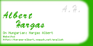 albert hargas business card